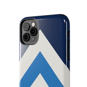 Abstract Racing Stripe Phone Case, Navy Azure Signal Red Geometric Cover (Riviera Stripe), Retro Motorsport Gift image 17
