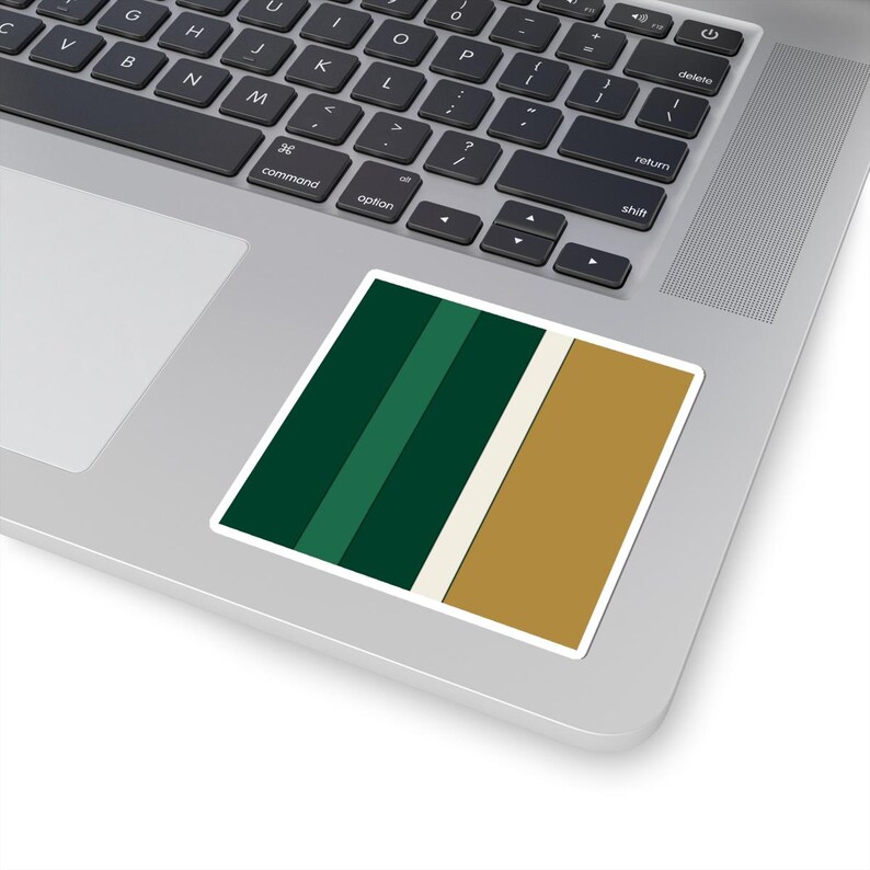 Abstract Racing Stripe Sticker, British Racing Green Brass Geometric Vinyl Decal (Brooklands Green), Car Lover Gift image 3