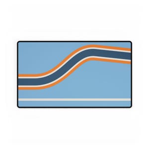Abstract Racing Stripe Desk Mat, Powder Blue Marigold Geometric Desk Pad (Sarthe ’68), Gift for Car Lovers image 10