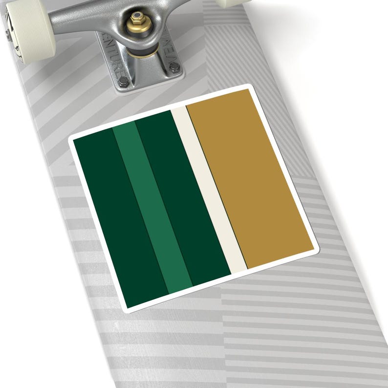 Abstract Racing Stripe Sticker, British Racing Green Brass Geometric Vinyl Decal (Brooklands Green), Car Lover Gift image 9
