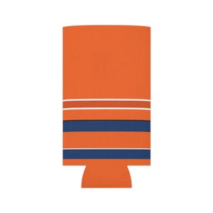 Abstract Racing Stripe Can Cooler, Orange Deep Blue Geometric Can Insulator (Zandvoort Orange), Motorsport Gift image 6