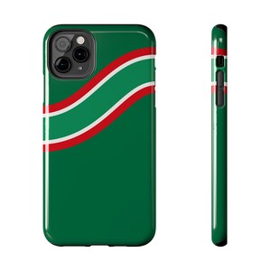 Abstract Racing Stripe Phone Case, Green White Red Geometric Cover (Bathurst Green), Retro Motorsport Gift image 14