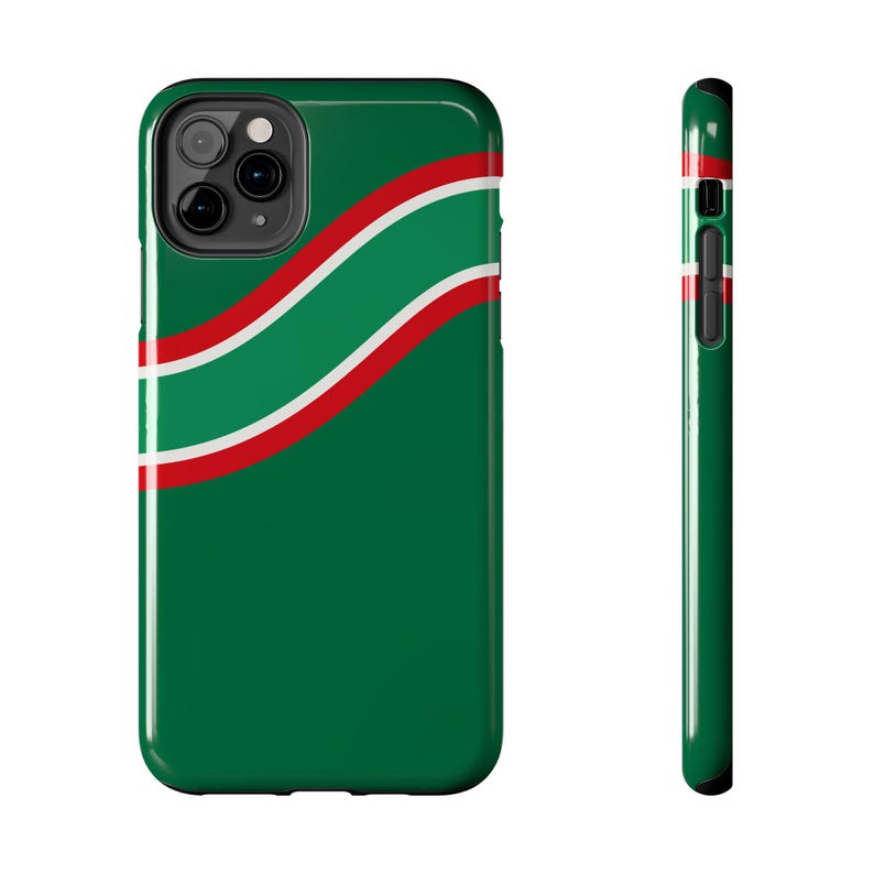 Abstract Racing Stripe Phone Case, Green White Red Geometric Cover (Bathurst Green), Retro Motorsport Gift image 14