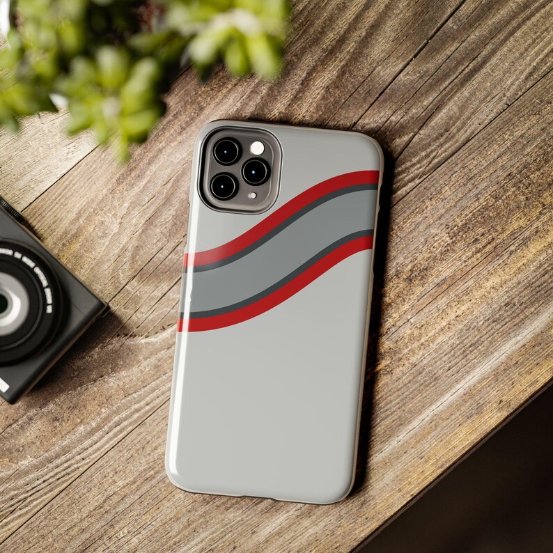 Coque de téléphone à rayures abstraites, motif géométrique argent et rouge (Avus Silver), cadeau rétro sport automobile image 19