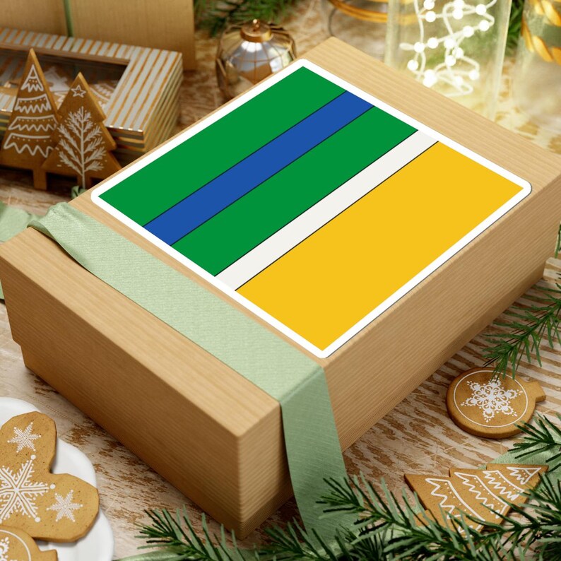 Abstract Racing Stripe Sticker, Green Yellow Blue Geometric Vinyl Decal (Enstone ’92), Car Lover Gift image 7