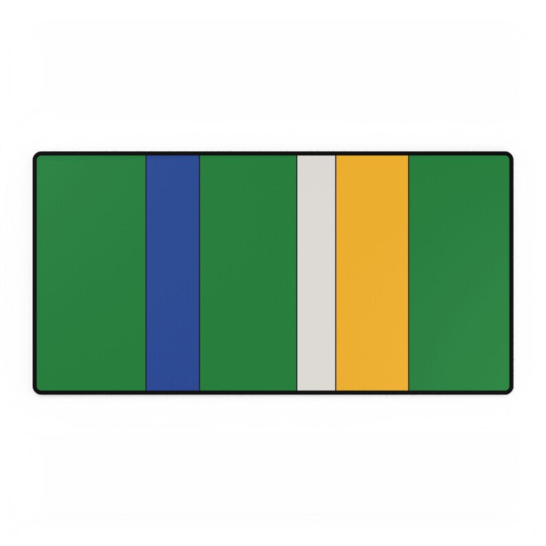 Abstract Racing Stripe Desk Mat, Green Yellow Blue Geometric Desk Pad (Enstone ’92), Gift for Car Lovers image 2