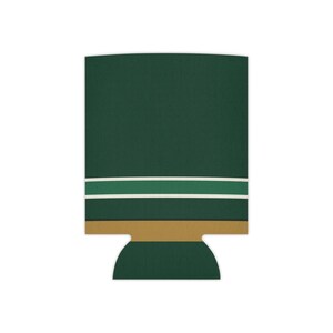 Abstract Racing Stripe Can Cooler, British Racing Green Brass Geometric Can Insulator (Brooklands Green), Motorsport Gift image 2