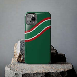 Abstract Racing Stripe Phone Case, Green White Red Geometric Cover (Bathurst Green), Retro Motorsport Gift image 18