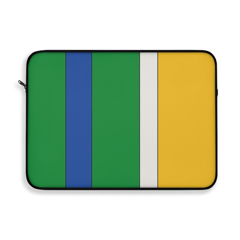 Abstract Racing Stripe Laptop Sleeve, Green Yellow Blue Geometric Laptop Case (Enstone ’92), Gift for Car Lovers image 4
