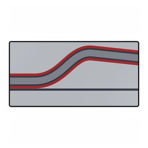 Abstract Racing Stripe Desk Mat, Silver Racing Red Geometric Desk Pad (Avus Silver), Gift for Car Lovers Bild 2