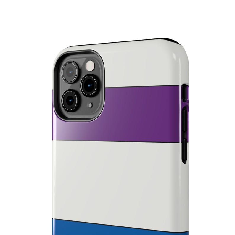 Abstract Racing Stripe Phone Case, Light Blue Violet Red Geometric Cover (Bavarian Three), Retro Motorsport Gift image 17