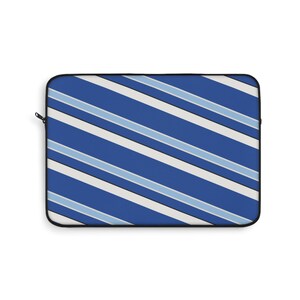 Abstract Racing Stripe Laptop Sleeve, French Racing Blue Bone Geometric Laptop Case (Reims Blue), Gift for Car Lovers image 5
