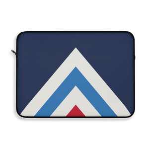 Abstract Racing Stripe Laptop Sleeve, Navy Azure Signal Red Geometric Laptop Case (Riviera Stripe), Gift for Car Lovers image 8