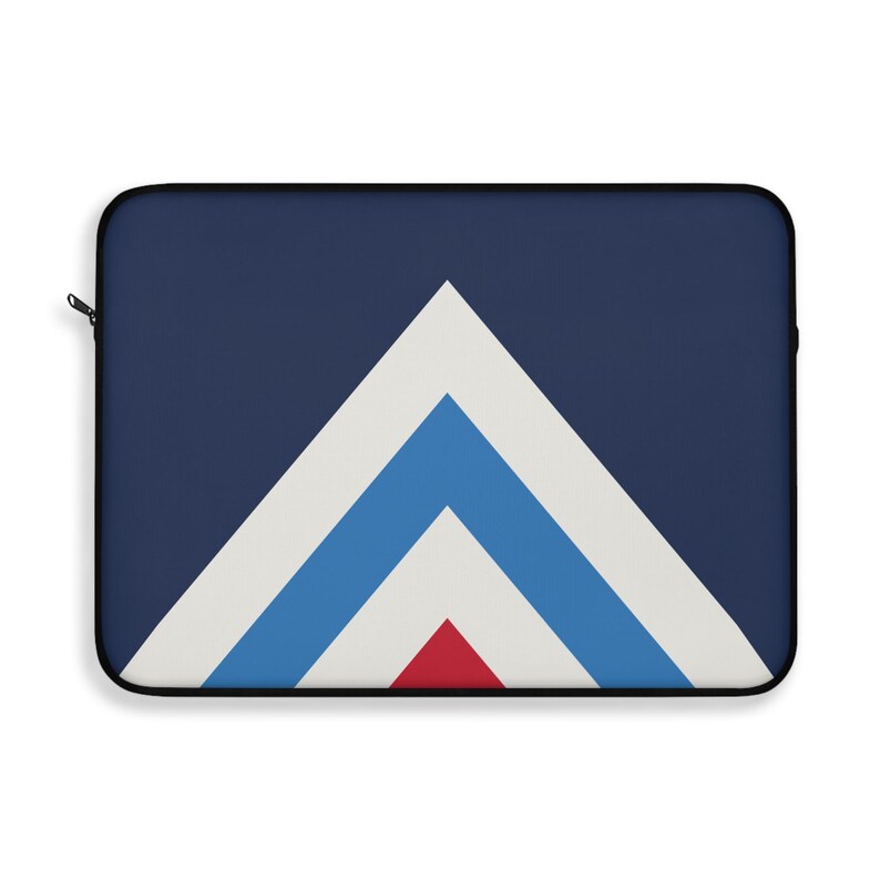 Abstract Racing Stripe Laptop Sleeve, Navy Azure Signal Red Geometric Laptop Case (Riviera Stripe), Gift for Car Lovers image 8