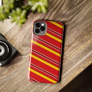Abstract Racing Stripe Phone Case, Racing Red Shield Yellow Geometric Cover (Modena Red), Retro Motorsport Gift image 19