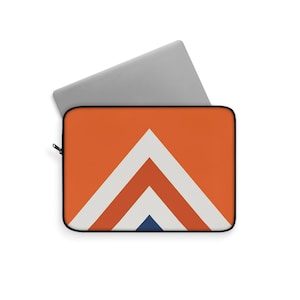 Abstract Racing Stripe Laptop Sleeve, Orange Deep Blue Geometric Laptop Case (Zandvoort Orange), Gift for Car Lovers Bild 3