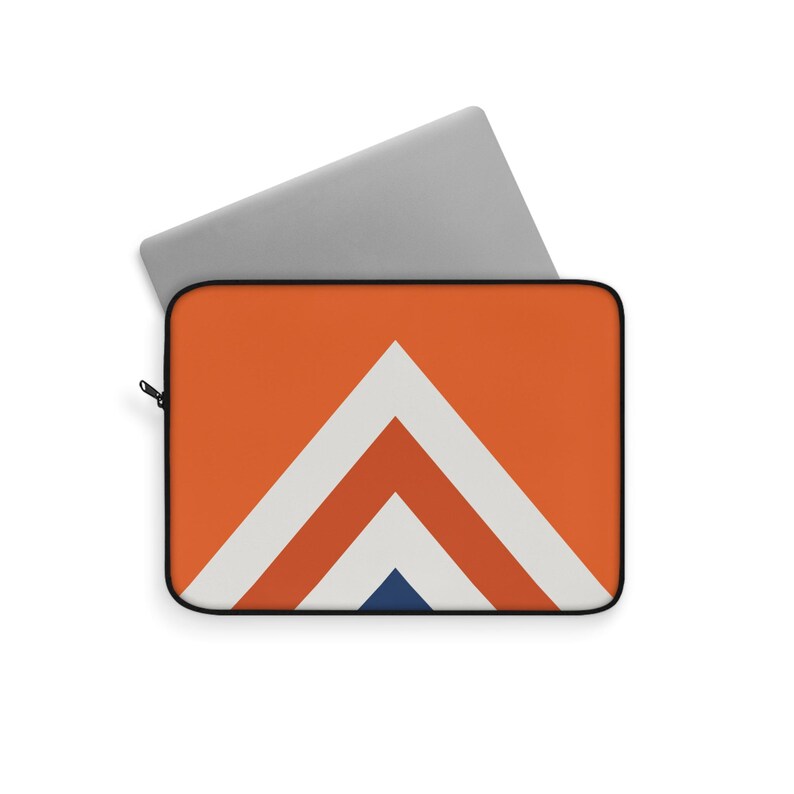 Abstract Racing Stripe Laptop Sleeve, Orange Deep Blue Geometric Laptop Case (Zandvoort Orange), Gift for Car Lovers Bild 3