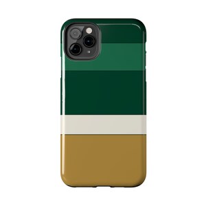 Abstrakcyjne etui na telefon z wyścigowymi paskami, mosiężna geometryczna obudowa w kolorze British Racing Green (Brooklands Green), prezent w stylu retro Motorsport zdjęcie 15