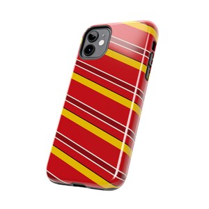 Abstract Racing Stripe Phone Case, Racing Red Shield Yellow Geometric Cover (Modena Red), Retro Motorsport Gift image 4