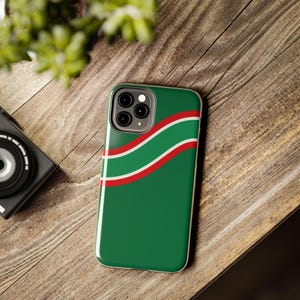 Abstract Racing Stripe Phone Case, Green White Red Geometric Cover (Bathurst Green), Retro Motorsport Gift image 13