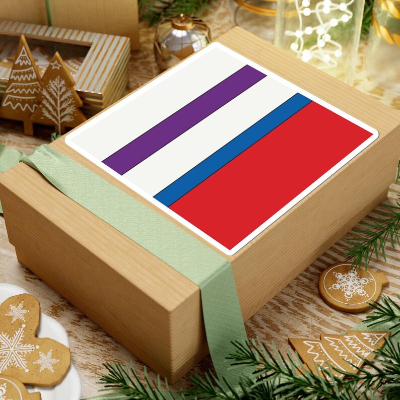 Abstract Racing Stripe Sticker, Light Blue Violet Red Geometric Vinyl Decal (Bavarian Three), Car Lover Gift image 10