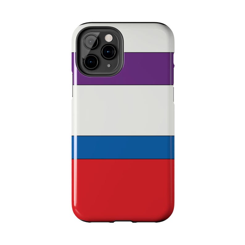 Abstract Racing Stripe Phone Case, Light Blue Violet Red Geometric Cover (Bavarian Three), Retro Motorsport Gift image 9