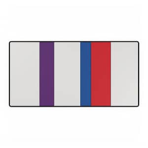 Alfombrilla de escritorio con diseño abstracto de rayas de carreras, alfombrilla geométrica azul claro violeta roja (Bavarian Three), regalo para amantes de los coches. imagen 2
