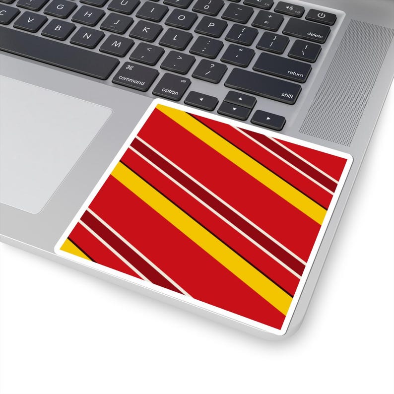 Abstract Racing Stripe Sticker, Racing Red Shield Yellow Geometric Vinyl Decal (Modena Red), Car Lover Gift Bild 6