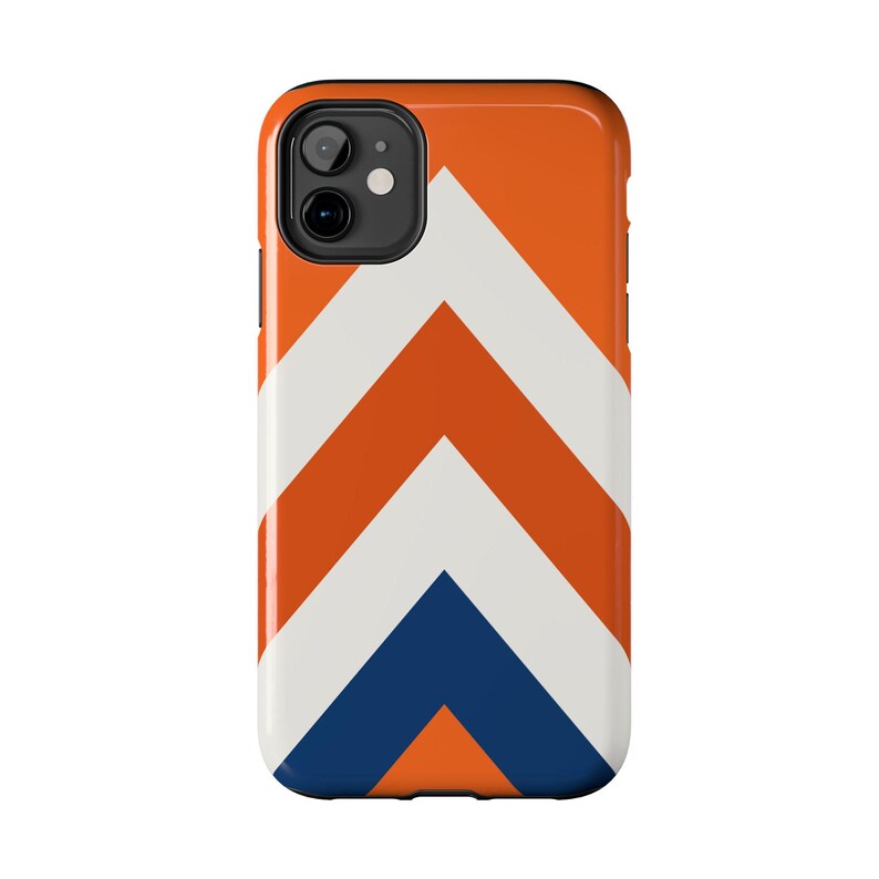 Abstract Racing Stripe Phone Case, Orange Deep Blue Geometric Cover (Zandvoort Orange), Retro Motorsport Gift imagen 3