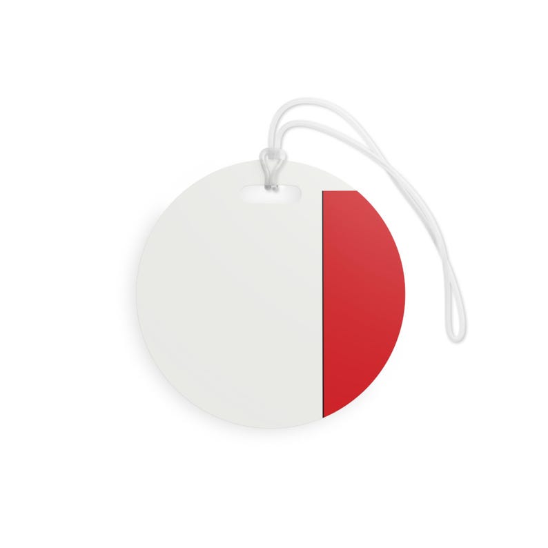 Abstract Racing Stripe Luggage Tag, Light Blue Violet Red Geometric Bag Tag (Bavarian Three), Travel Gift for Him image 7