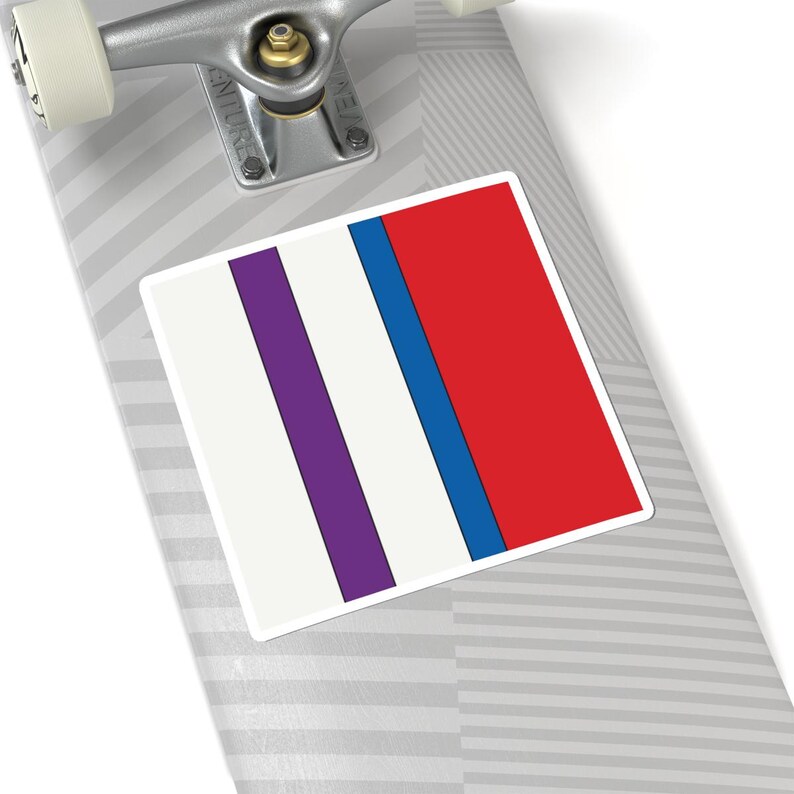 Abstract Racing Stripe Sticker, Light Blue Violet Red Geometric Vinyl Decal (Bavarian Three), Car Lover Gift image 9