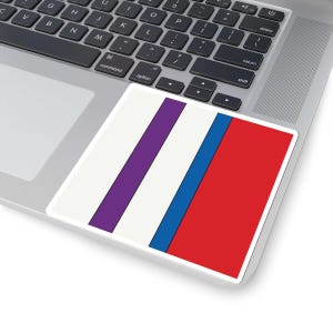 Abstract Racing Stripe Sticker, Light Blue Violet Red Geometric Vinyl Decal (Bavarian Three), Car Lover Gift image 6