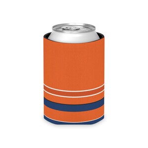 Abstract Racing Stripe Can Cooler, Orange Deep Blue Geometric Can Insulator (Zandvoort Orange), Motorsport Gift image 5