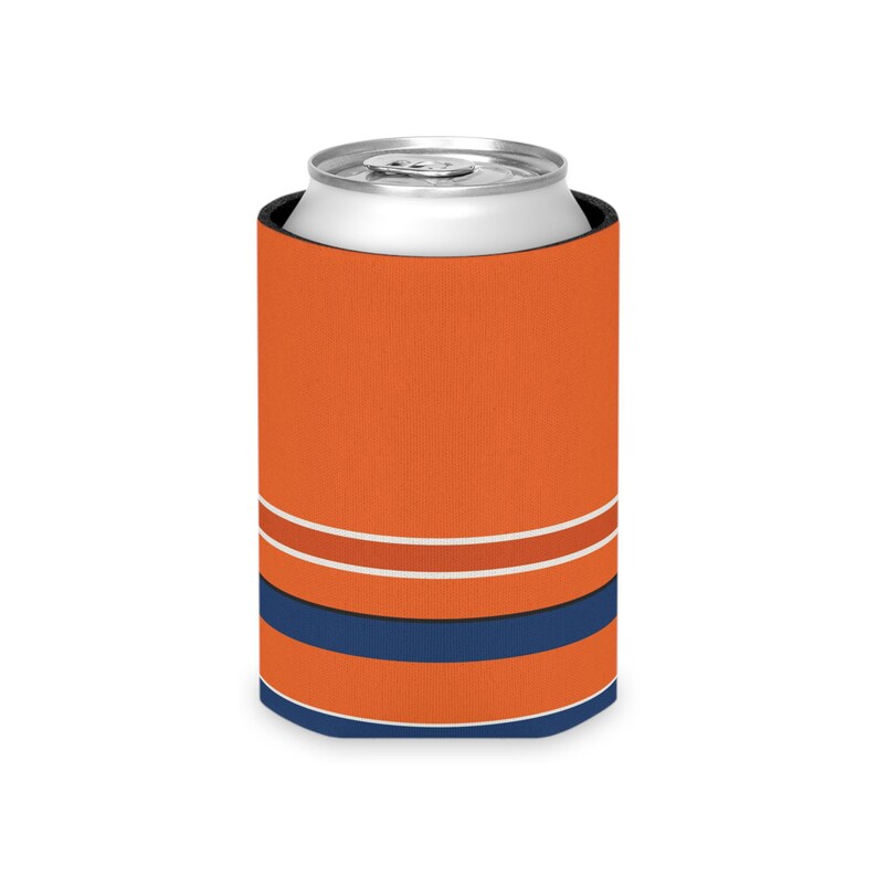 Abstract Racing Stripe Can Cooler, Orange Deep Blue Geometric Can Insulator (Zandvoort Orange), Motorsport Gift image 5