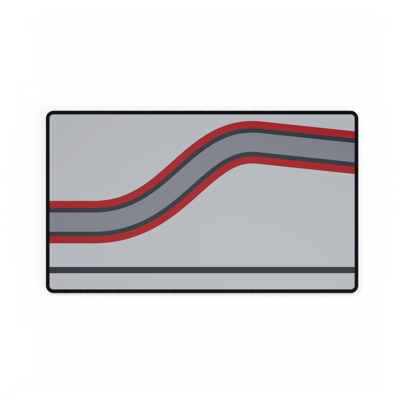 Abstract Racing Stripe Desk Mat, Silver Racing Red Geometric Desk Pad (Avus Silver), Gift for Car Lovers Bild 10