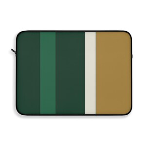 Abstract Racing Stripe Laptop Sleeve, British Racing Green Brass Geometric Laptop Case (Brooklands Green), Gift for Car Lovers imagem 8