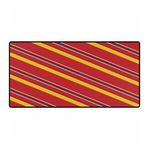 Abstract Racing Stripe Desk Mat, Racing Red Shield Yellow Geometric Desk Pad (Modena Red), Gift for Car Lovers image 2