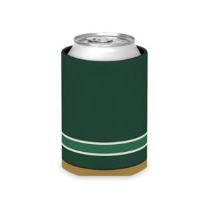 Abstract Racing Stripe Can Cooler, British Racing Green Brass Geometric Can Insulator (Brooklands Green), Motorsport Gift image 4