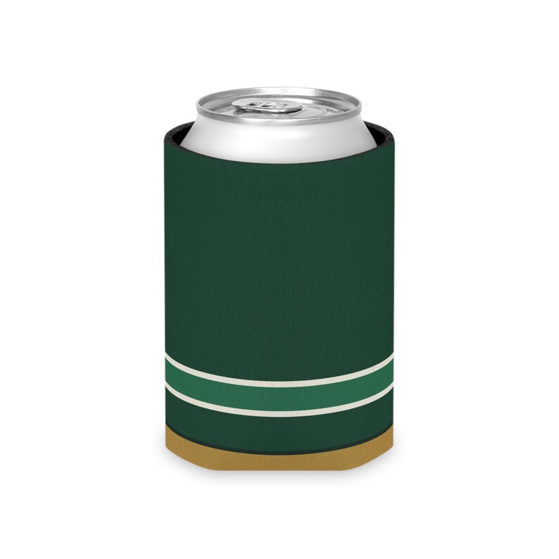 Abstract Racing Stripe Can Cooler, British Racing Green Brass Geometric Can Insulator (Brooklands Green), Motorsport Gift image 4