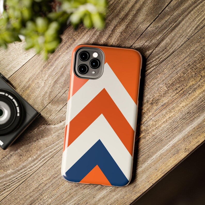 Abstract Racing Stripe Phone Case, Orange Deep Blue Geometric Cover (Zandvoort Orange), Retro Motorsport Gift imagen 19