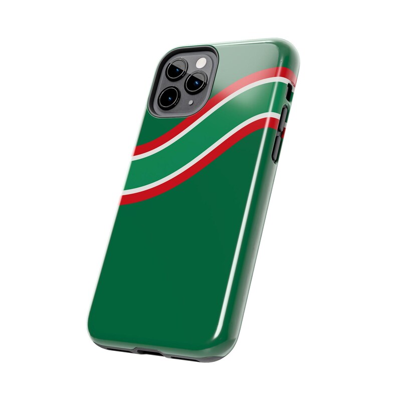 Abstract Racing Stripe Phone Case, Green White Red Geometric Cover (Bathurst Green), Retro Motorsport Gift image 10