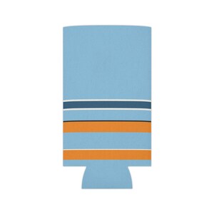 Abstract Racing Stripe Can Cooler, Powder Blue Marigold Geometric Can Insulator (Sarthe ’68), Motorsport Gift image 6