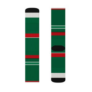 Abstract Racing Stripe Socks, Green White Red Novelty Dress Socks (Bathurst Green), Motorsport Gift for Him image 8