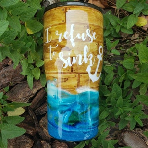 Custom Shipwreck Tumbler: Ocean Glitter Travel Mug