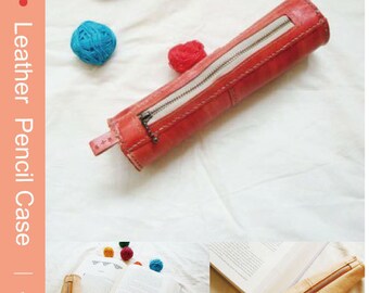 Handmade Leather pencil case  -PDF file- add tutorial - instant download -