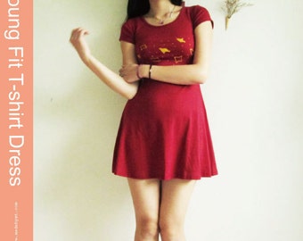 Young Fit T-shirt Top/Dress, PDF digital sewing pattern - Instant download -