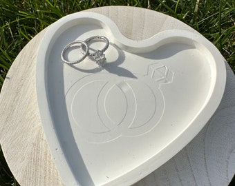 Eco Resin “I Do” Heart Crystal Trinket Ring Tray