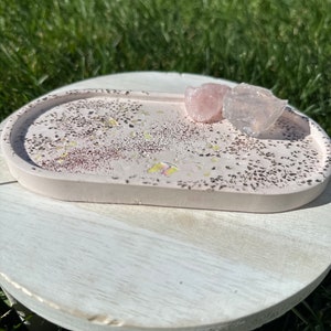 Eco Resin Pink Holgraphic Glitter Trinket Tray image 2