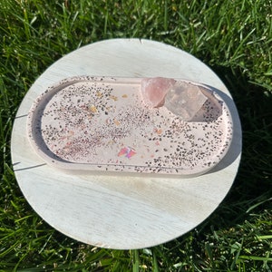 Eco Resin Pink Holgraphic Glitter Trinket Tray image 3