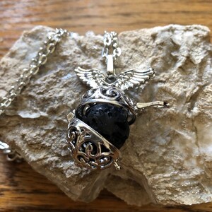 Aromatherapy Essential Lava Stone Locket Necklace